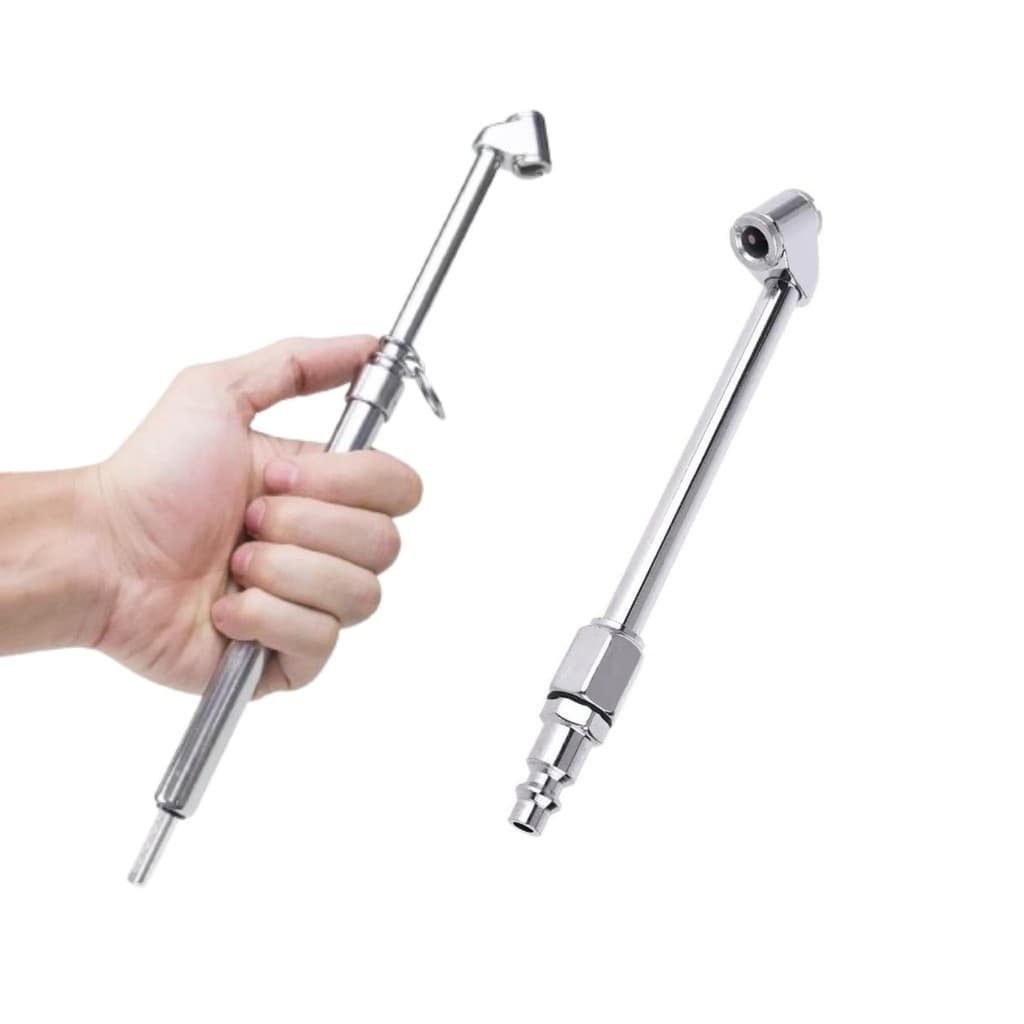Calibrador De Pressão De Pneus Tipo Caneta 160 Lbs Com Bico + Adaptador