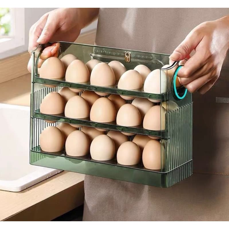 Organizador Porta Ovos 3 Andares Acrílico Capacidade 30 Ovos Para Geladeira Multiuso