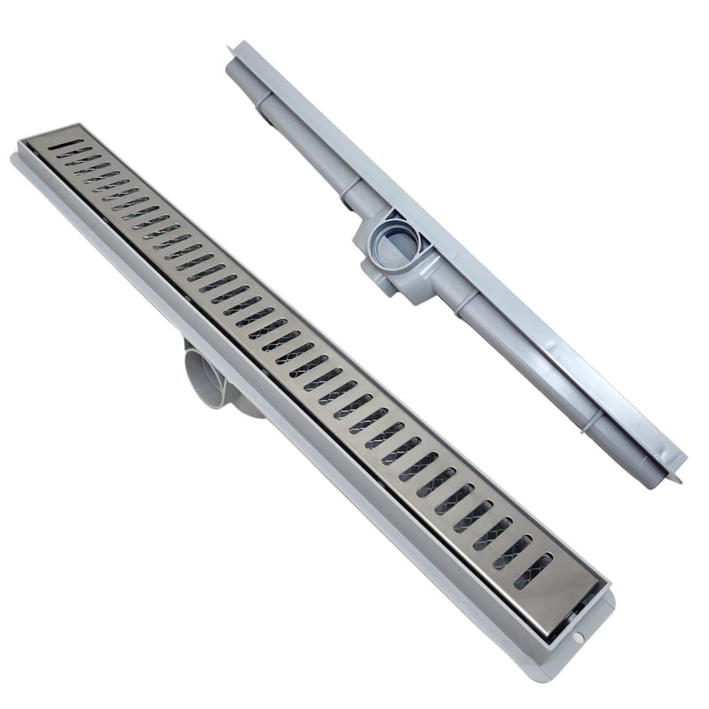 Ralo Linear 5x50 Grelha Inox Polida Tradicional Tela Cinza