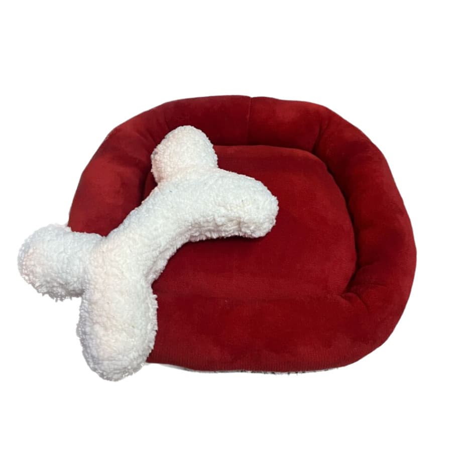Cama para cachorro soft + osso de brinquedo cama pet  Caminha de cachorro pet quadrada