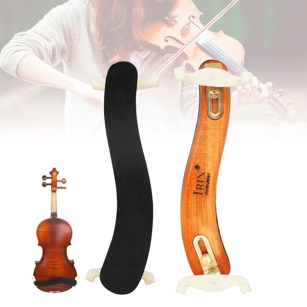 Descanso De Ombro Ajustável Em Altura Madeira Maciça Estilo Clássico Para Violino De 4/4 E 3 De