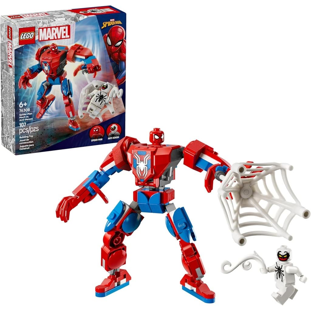 Lego Supoer Heroes 76308 Armadura do Homem Aranha vs Anti-Venon (107 peças)