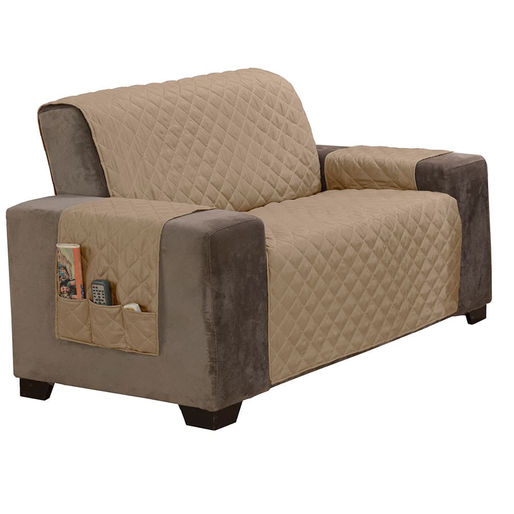 Protetor de Sofá Clássico 2 Lugares King Matelado c/ Bolso Capa Proteção Para Assento