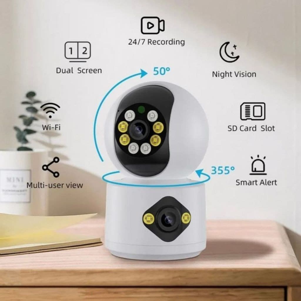 Câmera de Segurança IP Wifi Bluetooth 2 Cameras FULL HD 4MP com visão noturna Auto Track visão fixa Áudio bidirecional