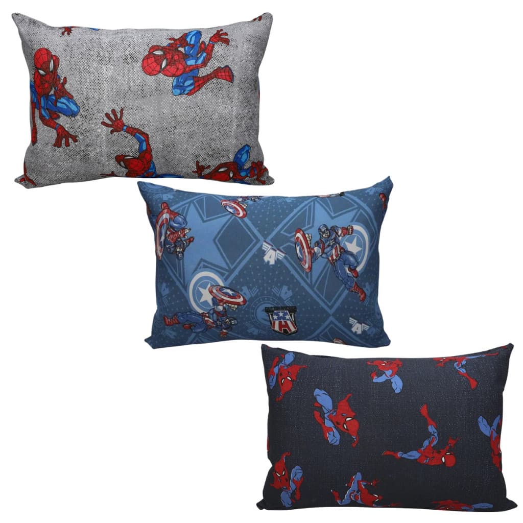 Kit 3 Fronhas Travesseiro 100% Algodão Spider Homem Aranha Vingadores Infantil Menino