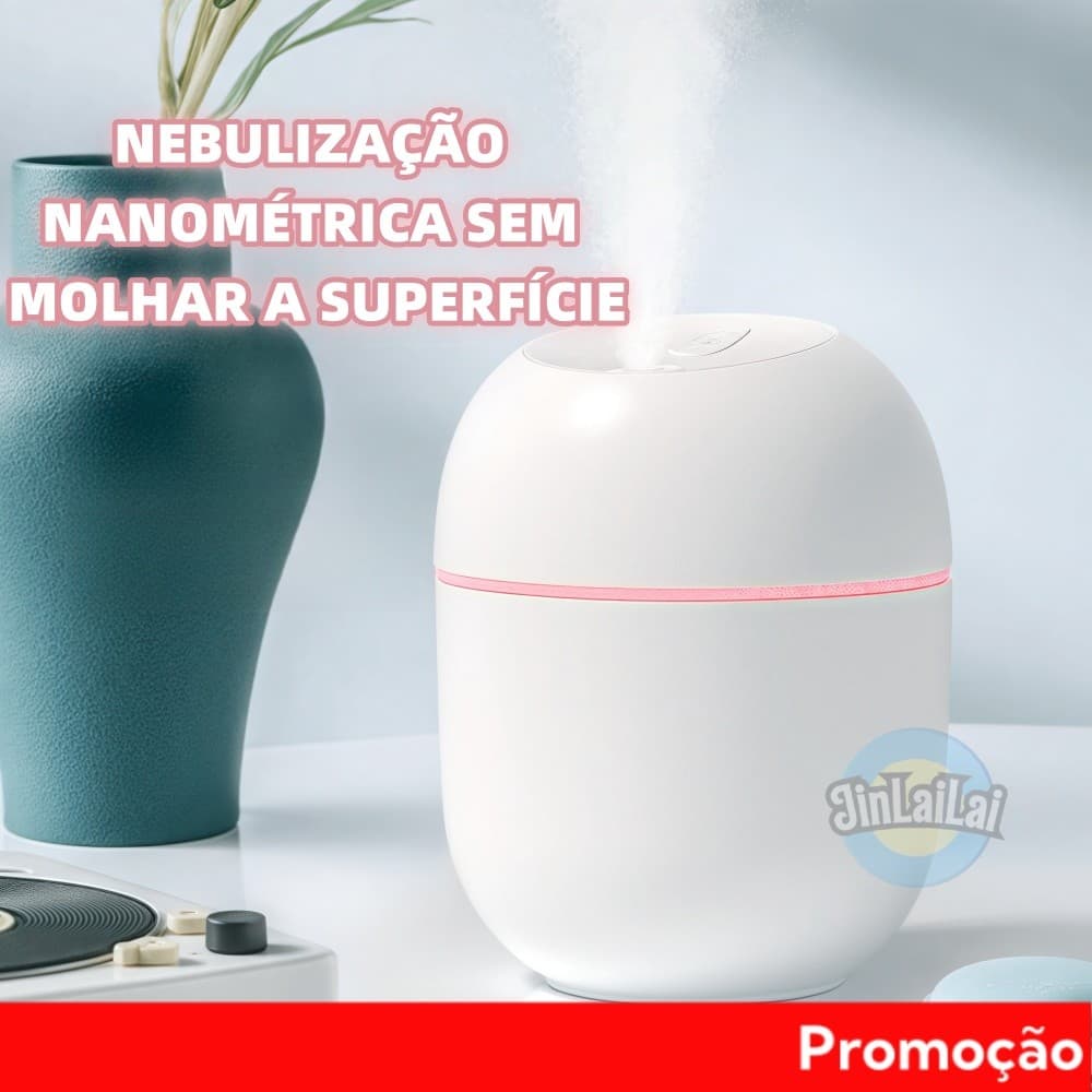 Kit Umidificador De Ar Multikids Difusor Aromatizador De Ambiente Purificador De Ar Led USB Portátil