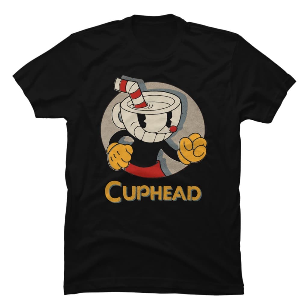 Camisa Camiseta Básica Unissex Personagem Jogo Cuphead Retro