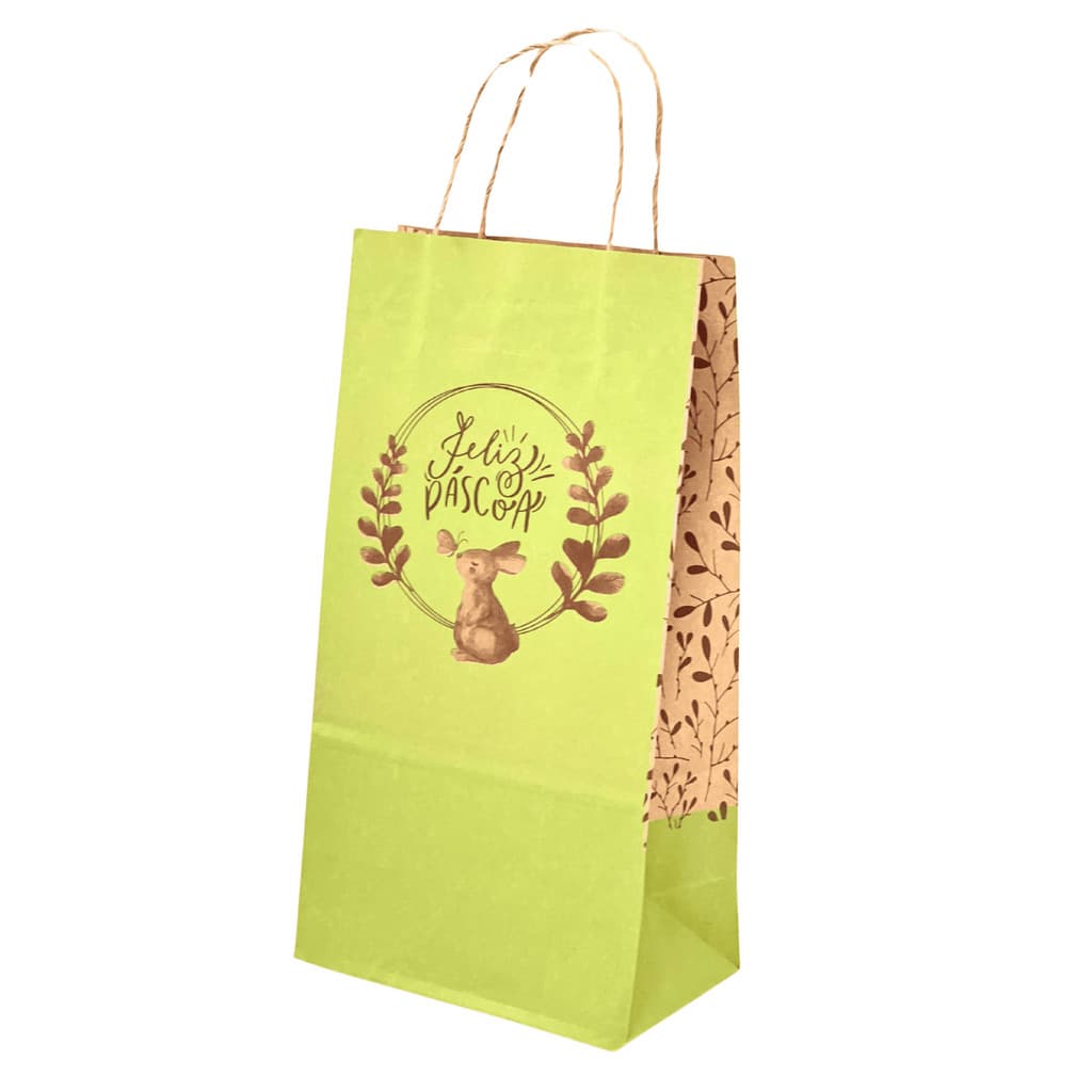 Sacola Kraft Pascoa Charme (18 x 10,5 x 26 cm) - 100 Unidades