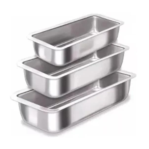 Conjunto Com 3 Formas Assadeira Bolo Inglês Pão Gelo N1 - 2 - 3 Material 100% Alumínio