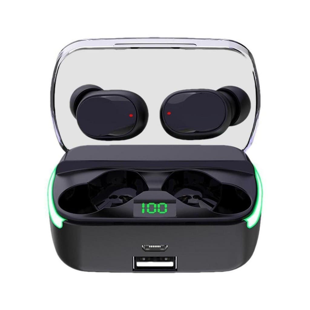 Fone de Ouvido Sem Fio Bluetooth Com Carregador Power Bank Integrado Bateria de Longa Duração