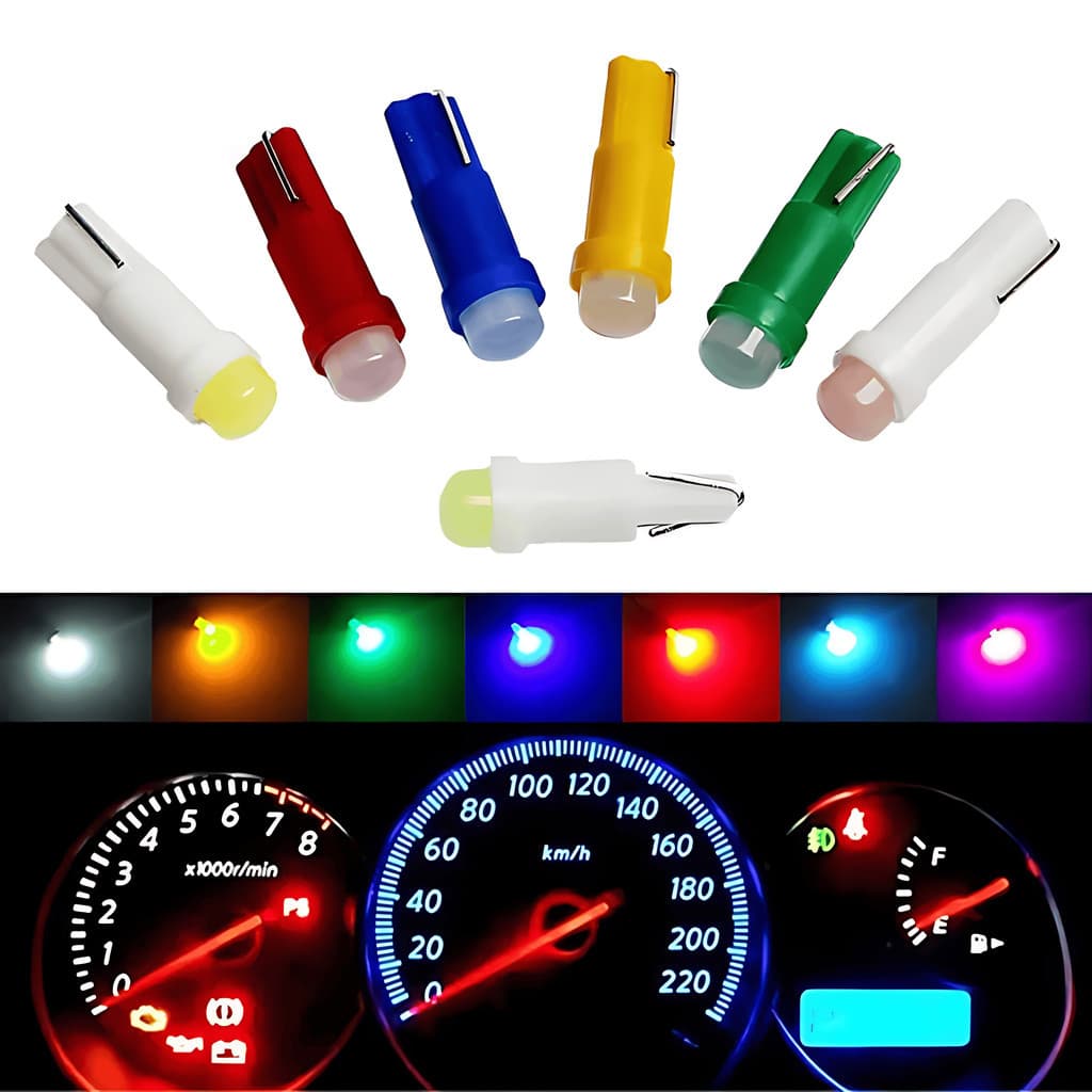 1/5/10 x Lampada T5 Led painel pinguinho T5 cob lâmpada automotiva Carro Moto Painel comando de ar