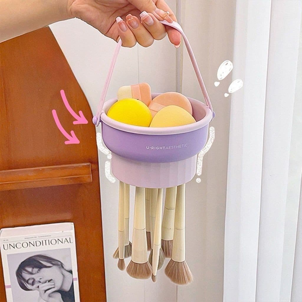 limpadora de pinceis maquiagem porta pincel silicone multifuncional