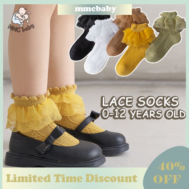 1-12 Anos Primavera Outono Inverno Crianças Meias De Algodão Renda Baby Boy Girl Dance Princess Socks Cor Sólida