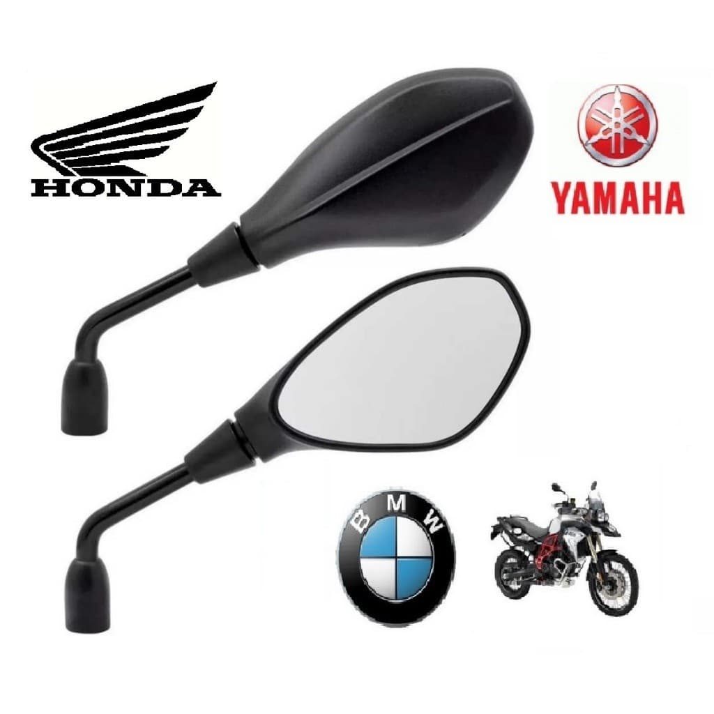 Retrovisor Moto Bmw Gs F800 Fixo Rosca Honda e Yamaha Haste Longa Normal Par