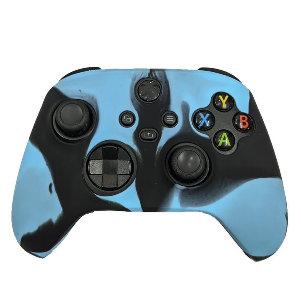 Capa Case Para Controle NOVO XBOX SERIES S/X Protetora De Silicone - Azul Camuflado.