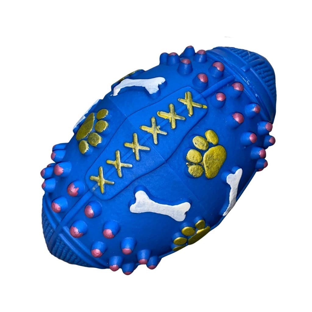 Bola Futebol Americano Grande Azul Pet Cães c/ Apito