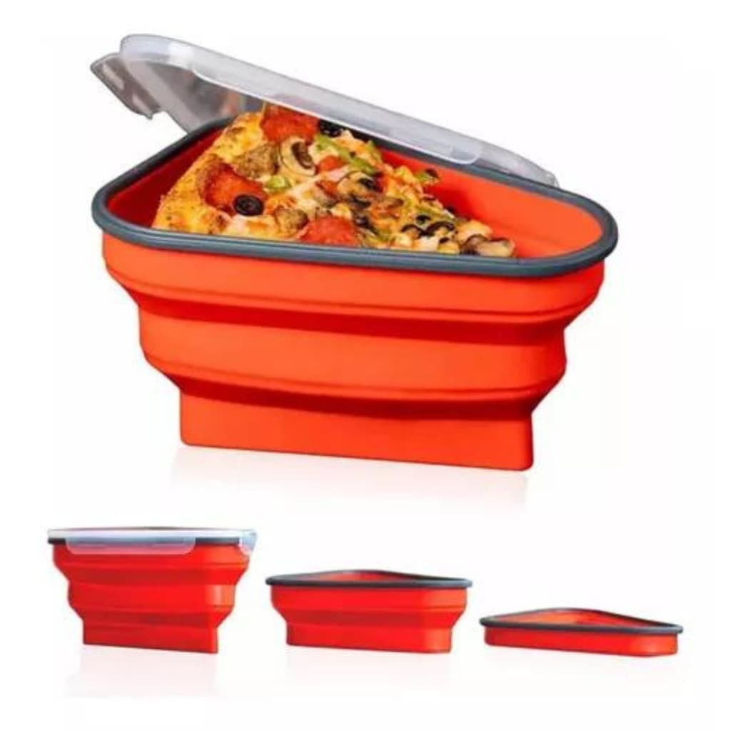Pote Porta Pizza Expansível Hermético e Retrátil Embalagem de silicone para pizza