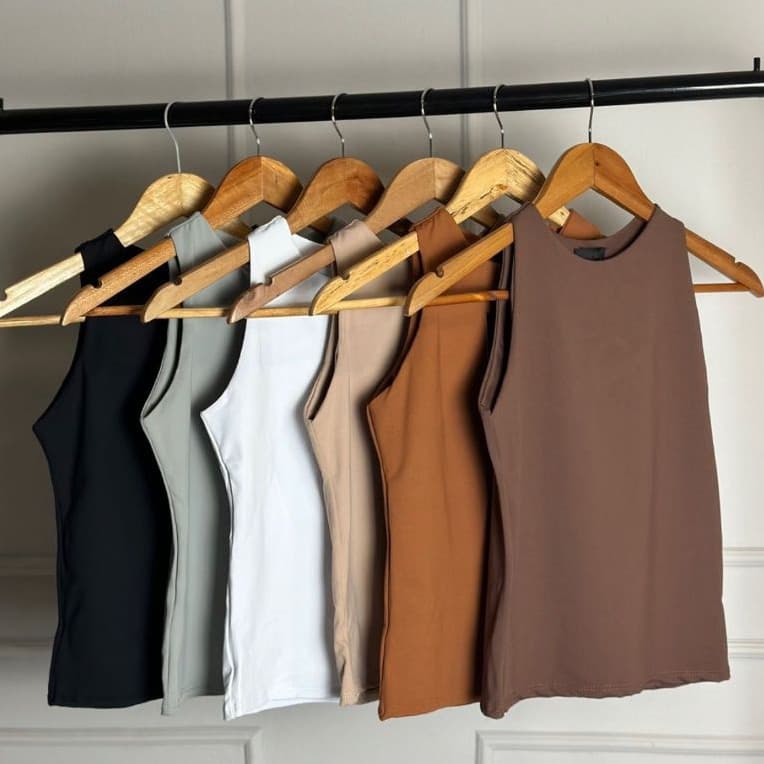 Kit 3 Regata Blusinha Feminina Suplex Duplo Básica Blogueira Tendencia 2026 Elegante Verão