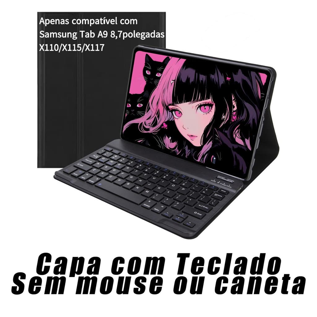 capa para tablet com teclado Samsung Tab A9 8.7polegadas X110/X115/X117
