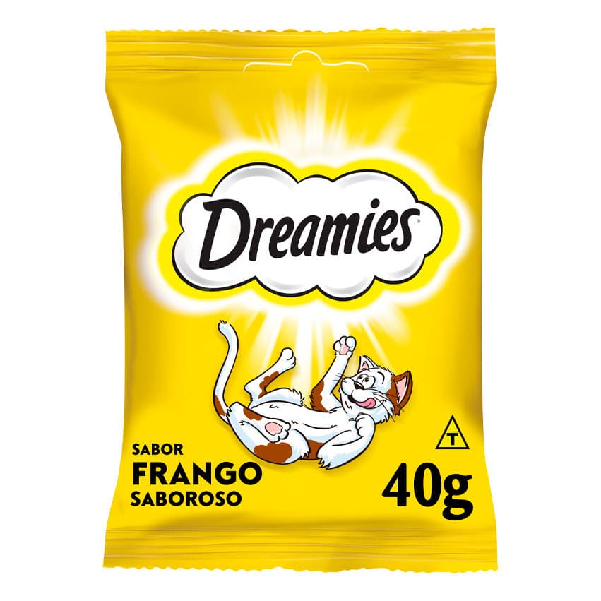 kit com 10 Unidades Petisco Dreamies Frango Gatos Adulto 40gr