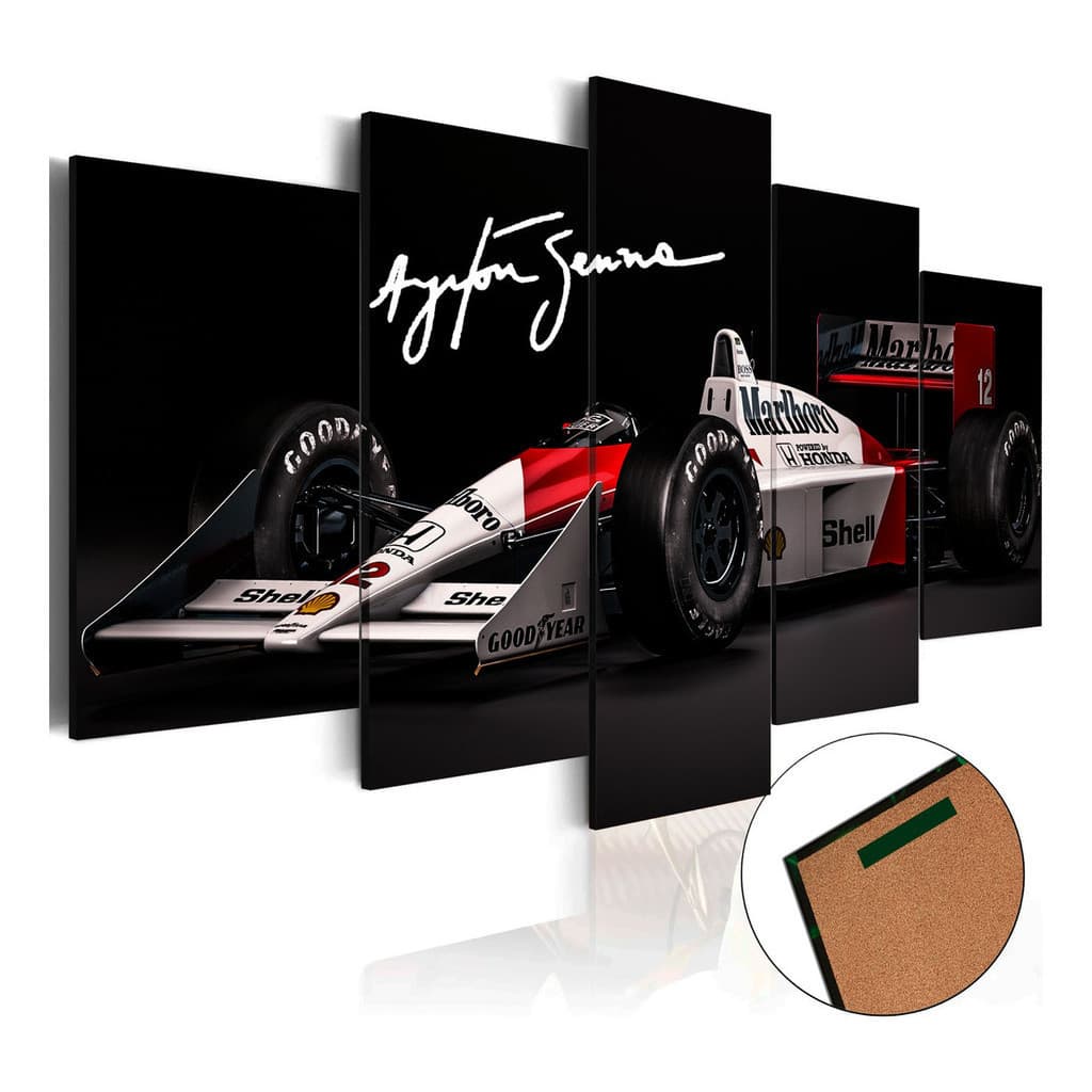 Kit 5 Quadros Decorativos Mosaico Ayrton Senna Mclaren Corrida Para Sala Quarto Escritório