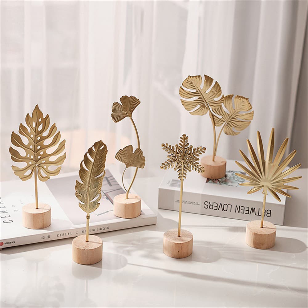 Design Nórdico Ginkgo Leaf Decoração Sala De Estar Varanda Pequeno Artesanato Estética Ornamento Doméstico Acessórios