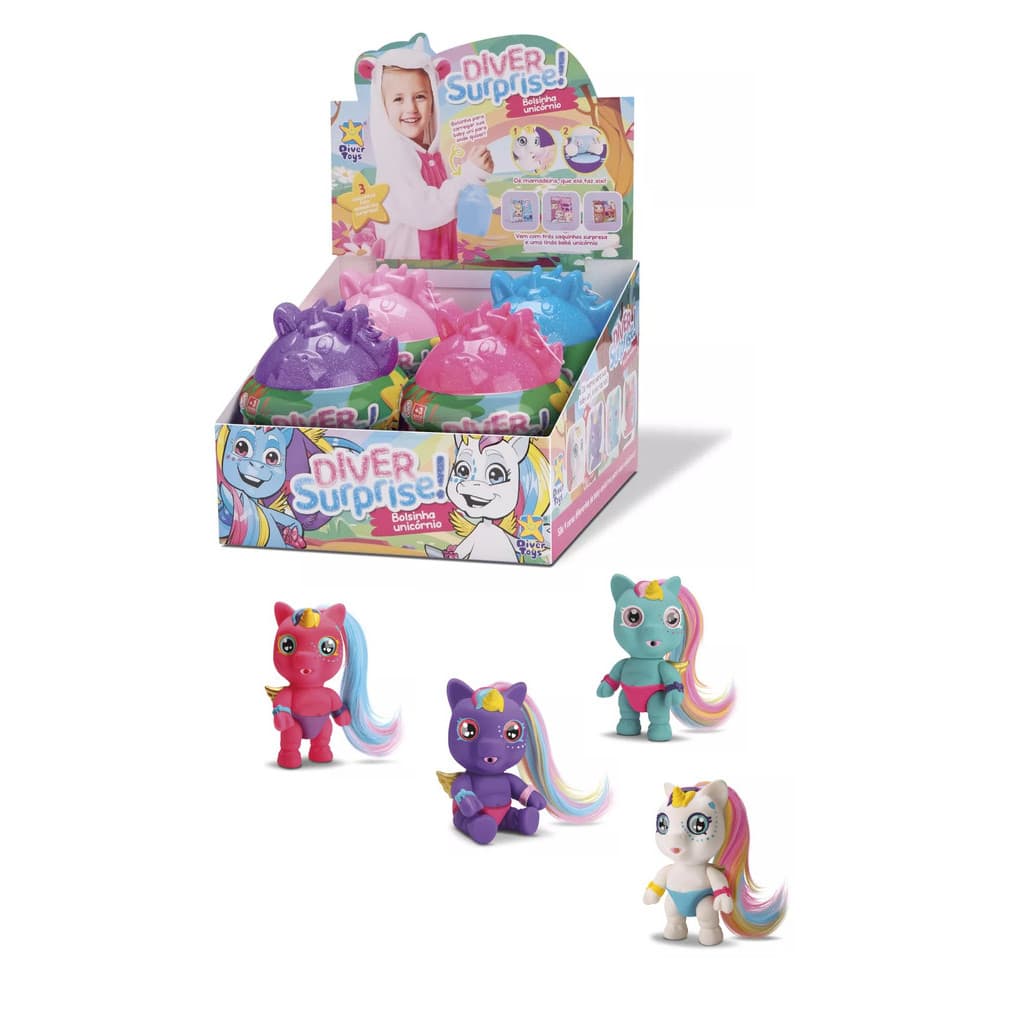 Diver Surprise Bolsinha Unicórnio Mama e Faz Xixi Com Surpresas - Divertoys