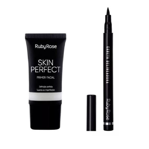 Kit Primer Facial Ruby Rose Skin Perfect HB8086 + Caneta Delineadora Professional Ruby Rose Hb090
