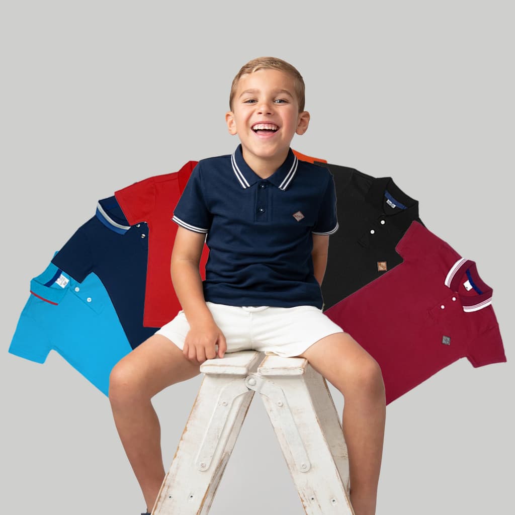 Camisa Gola Polo Infantil Premium Camiseta Meninos 02-08