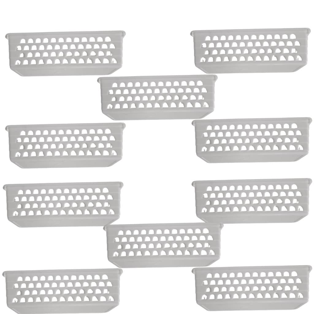 Kit 10 Cesto Organizador Retangular Multiuso Plastico 28x11x8cm Para Geladeira Gavetas Prateleira 123Organizei