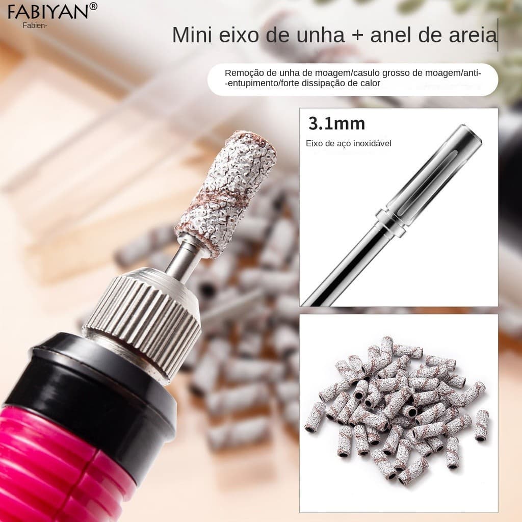Manicure Mini Anel de Polimento Anel de Polimento Estilo Russo Pré-tratamento Remoção de Pregos Cabeça de Polimento Acessórios para Máquina de Polimento Eixo