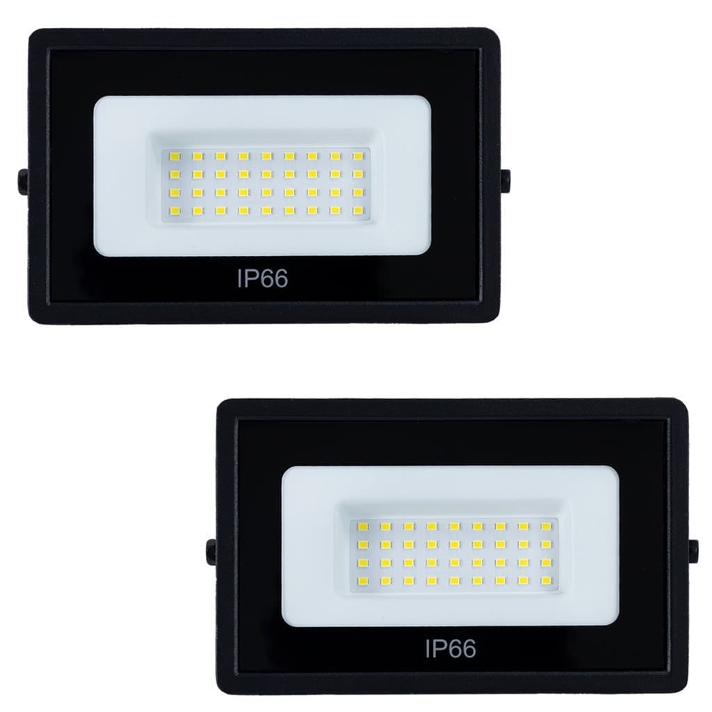 Kit 2 Refletor Led 100w Holofote bivolt Prova Dágua Ip66 6500K Branco Frio
