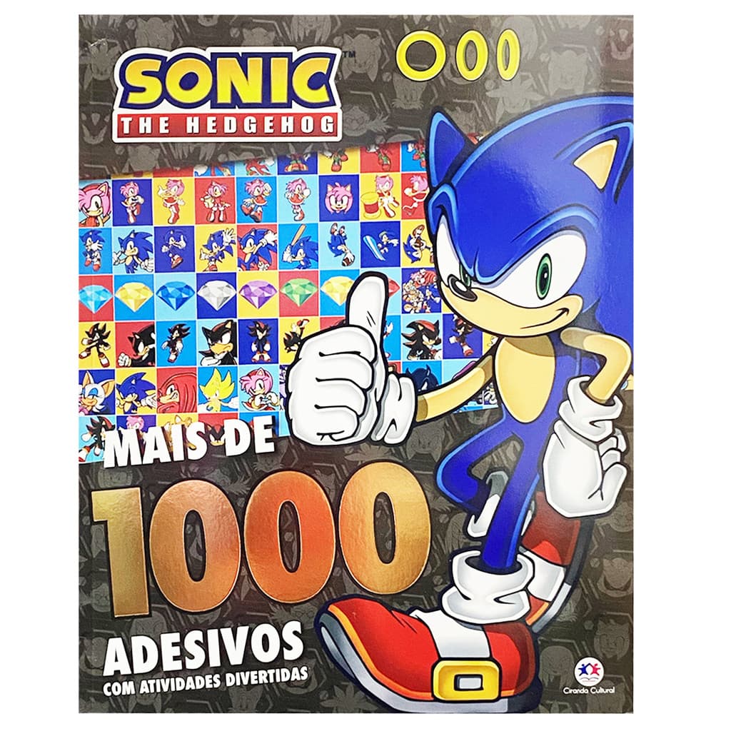 Sonic Livro Com Mais 1000 Adesivos Com Atividades Divertidas Infantil Juvenil Desenhos Colorir