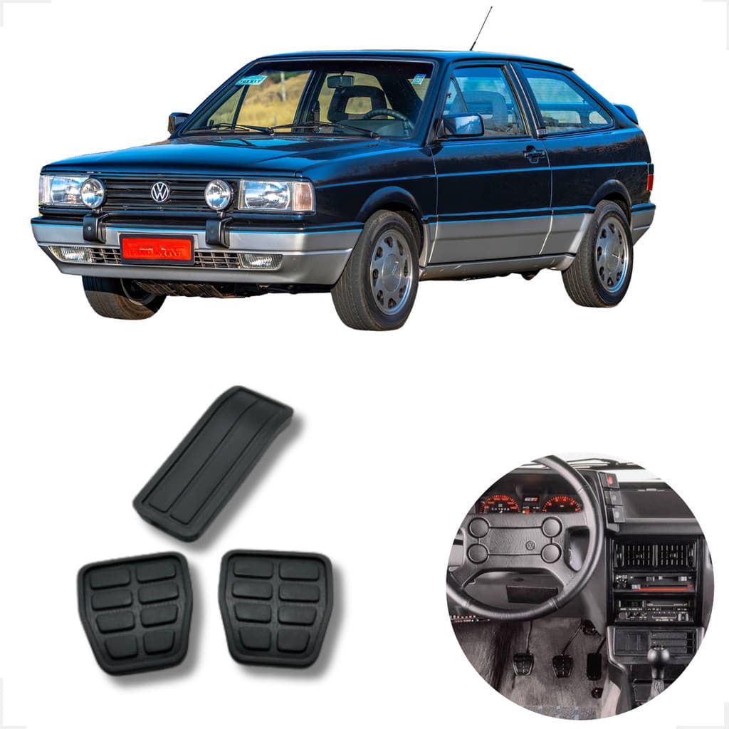 Jogo Capa De Pedal Gol Gti Gts Quadrado  Voyage Parati 87/94
