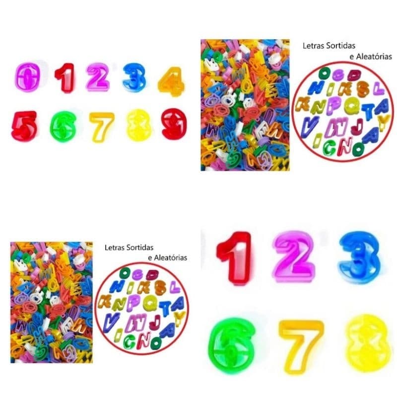 KIT  Cortadores Forminhas de “LETRAS” OU ´´NUMEROS``para Massinha de Modelar