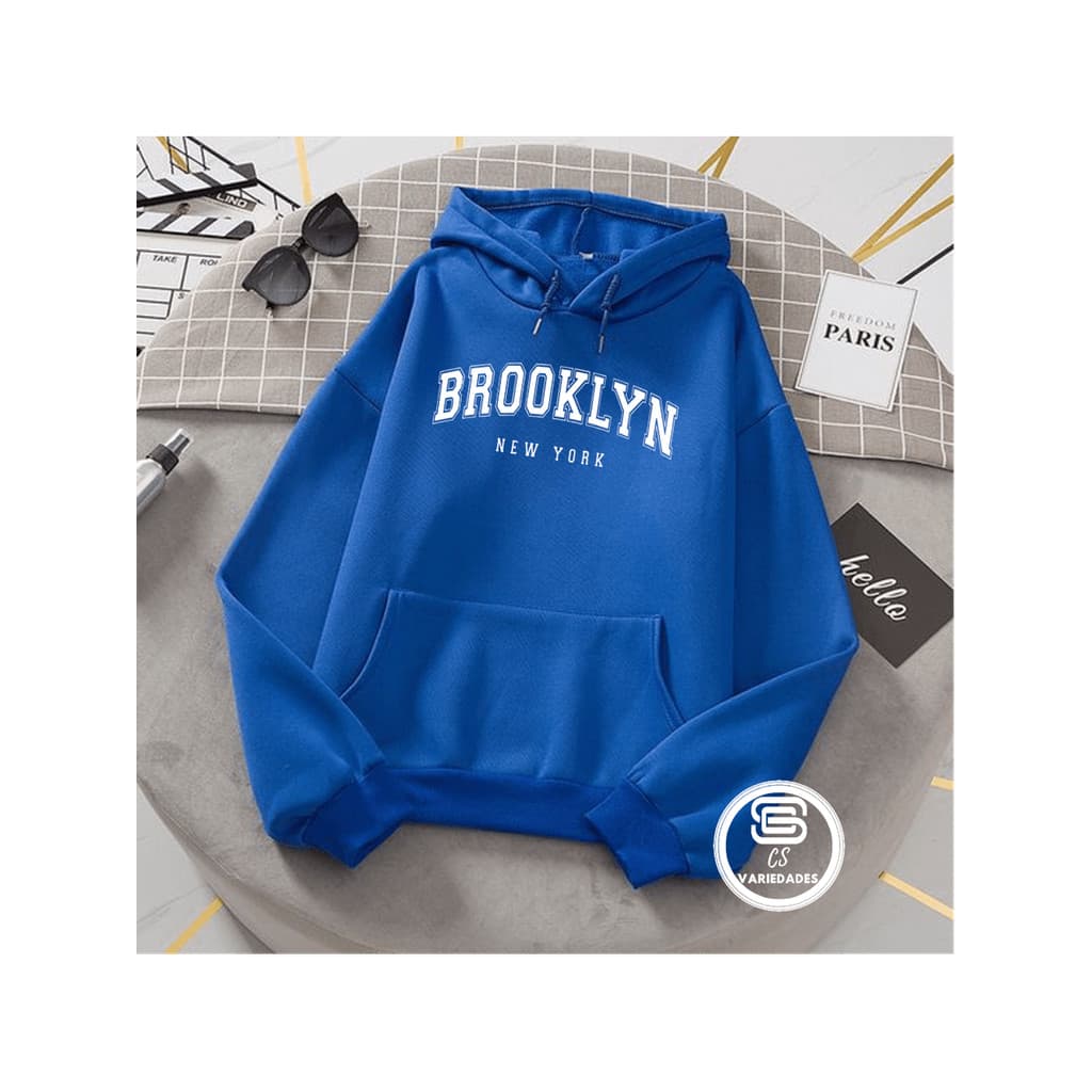 Moletom Brooklyn Canguru Unissex Blusa De Frio Basico Casaco Feminino Masculino Flanelado Estampa Algodão Brooklyn