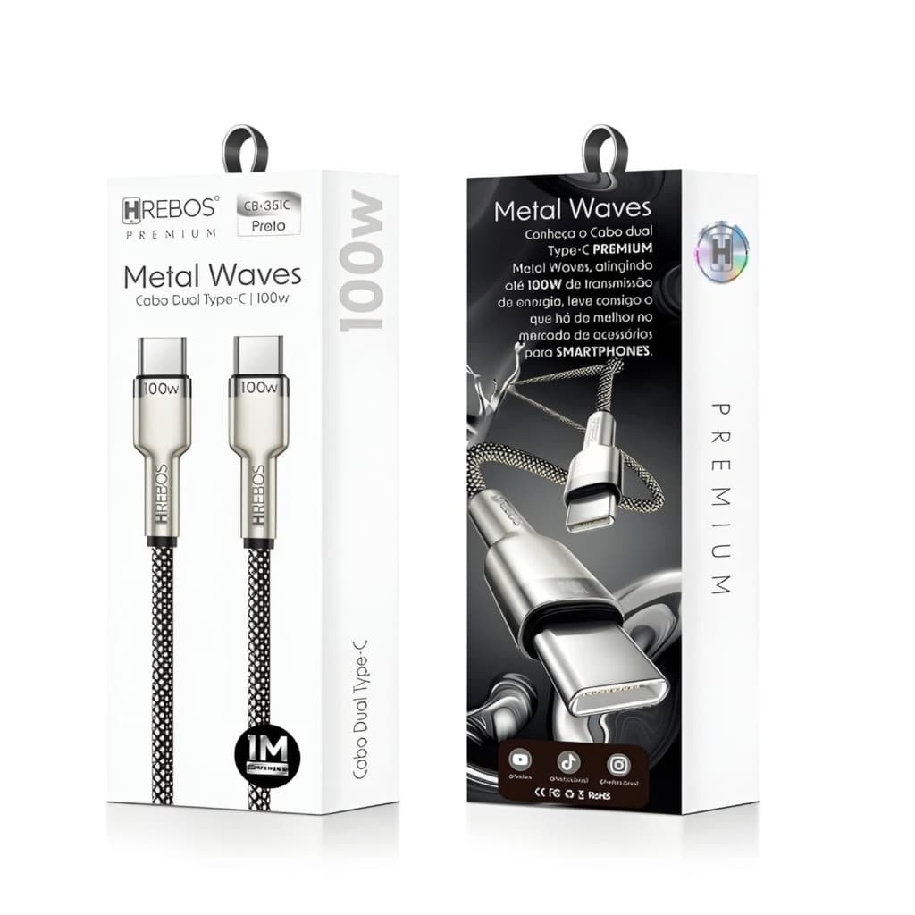 Cabo Turbo Metal Waves Tipo C Tipo C Hrebos Premium CB-351C