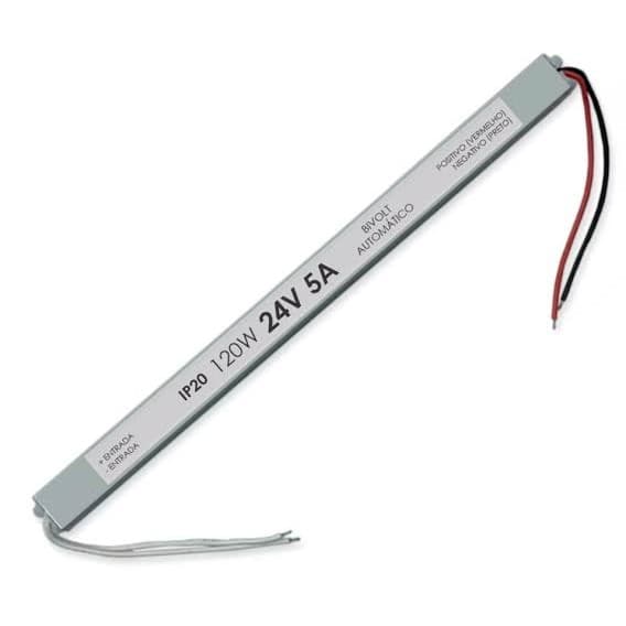 Fonte 120W 24V 5A Slim Palito Profissional Bivolt