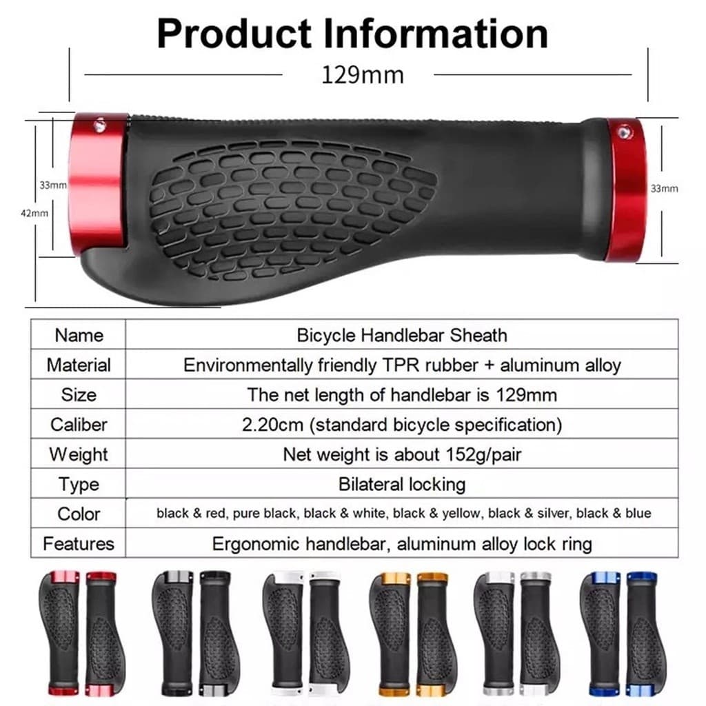 Par de Manoplas Bike Ergonômicas Anatômicas Confortáveis Punho Mtb Speed Acessório de Ciclismo Resistente Com Trava