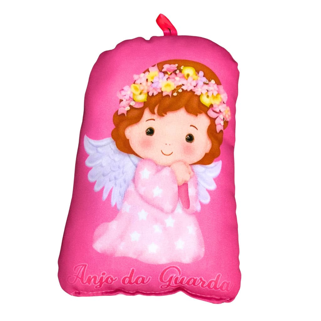 Naninha Almofada Santo Anjo Da Guarda Rosa Menina Infantil
