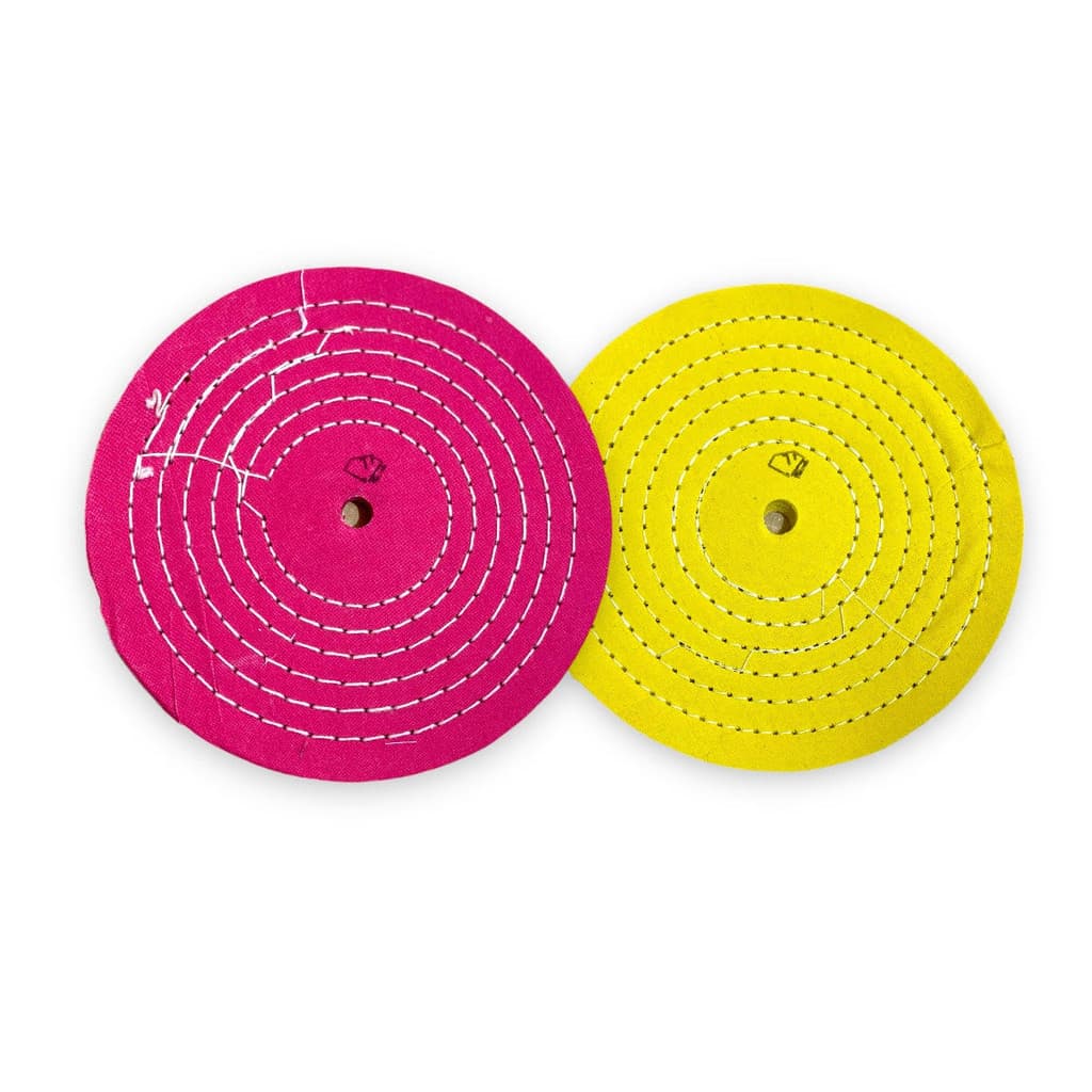 Kit 76 - Roda Rosa 20cm + Amarela 20cm Polimento Brilho Aluminio Tanque