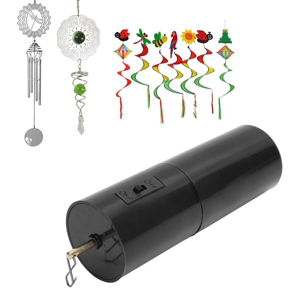 Motor Giratório Preto Suspenso Para Sinos De Vento , Acessório De Decoração De Jardim Operado Por Bateria Móvel