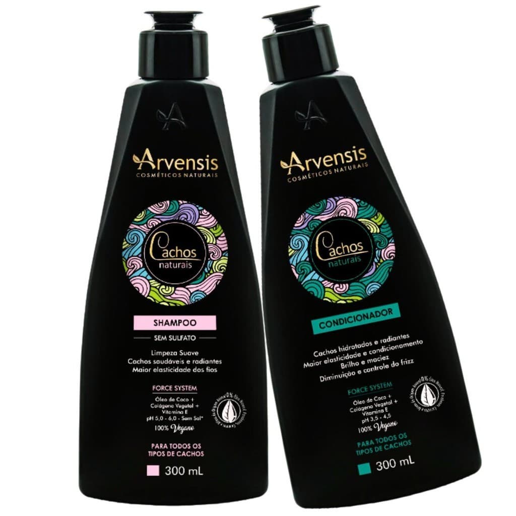 Kit Shampoo E Condicionador Cachos Naturais Arvensis 300ml