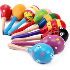 Maracas De Madeira Chocalhos Decorados