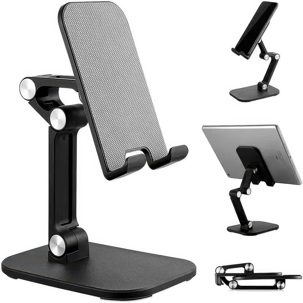 Suporte Para Celular e Tablet Dobrável e Ajustável Strong Ergonômico Portátil Apoio de Mesa e Tablet Branco e Preto