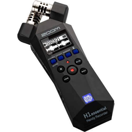 GRAVADOR ZOOM H1ESSENTIAL PORTÁTIL FLUTUANTE DE 2 FAIXAS