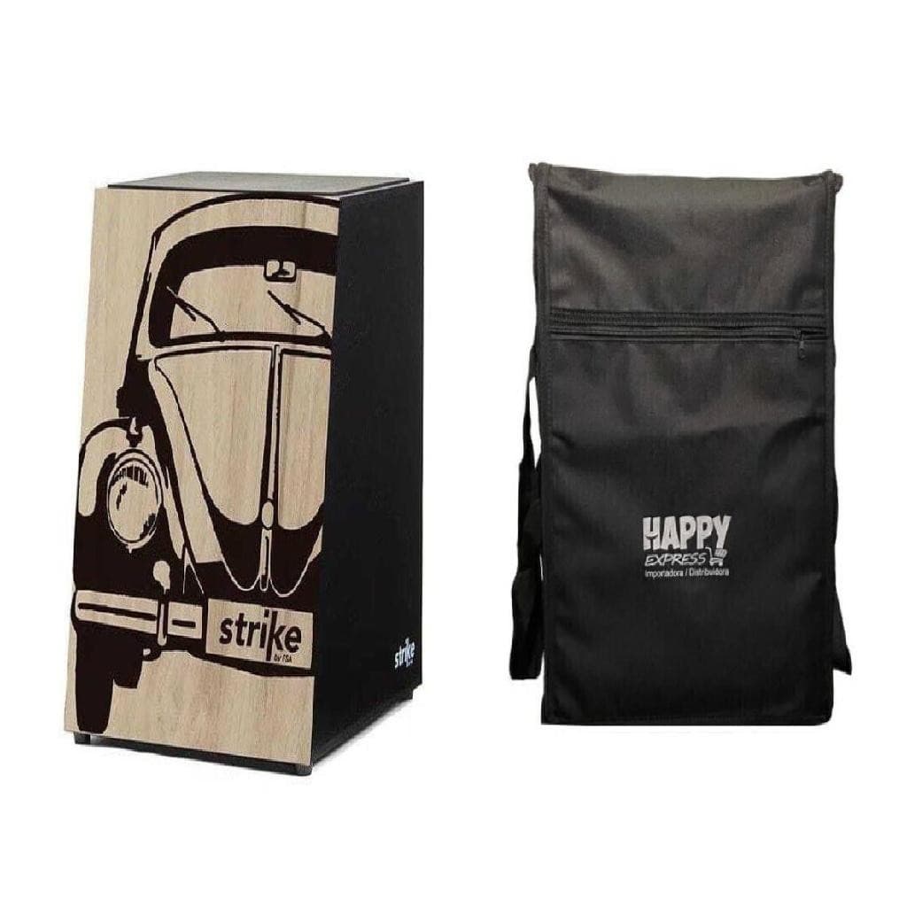 Cajon Strike SK4045 Acústico de Madeira Inclinado c/ Capa