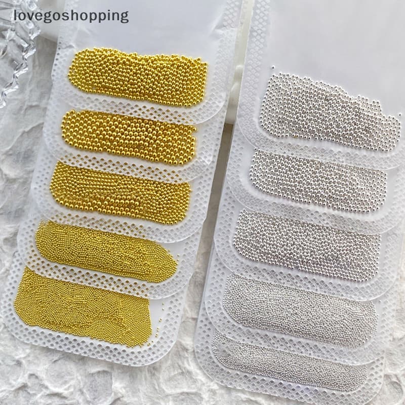 [lovego] 0.4mm-3mm Ouro Prata Arte De Unha Branca Micro Metal Caviar Beads Manicure 3D Rhinestone Decorações Ferramenta BR