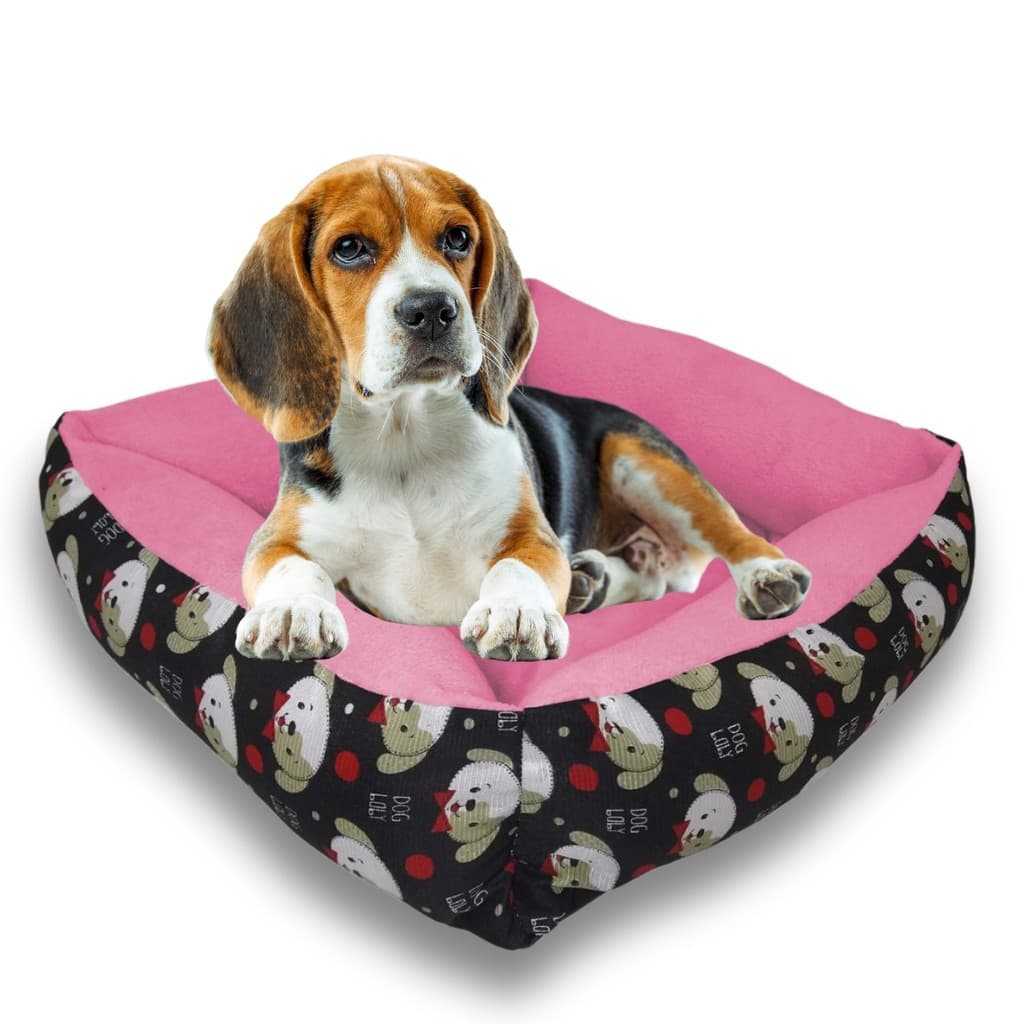 Cama Quadrada Estampada Média 48 X 48cm Para Cachorro Porte Médio Caminha De Luxo Lavável