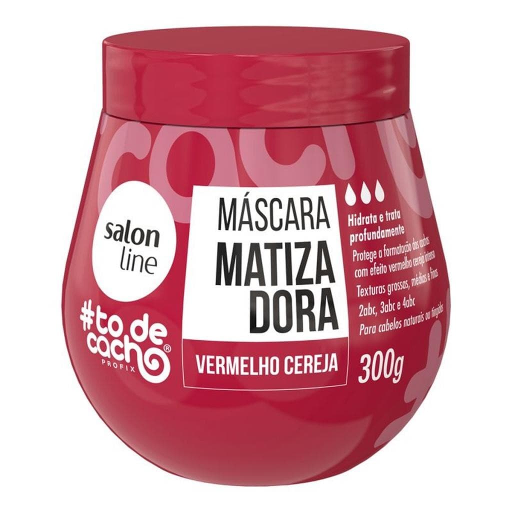 Máscara matizadora condicionante vermelho cereja salon line 300g